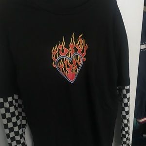 Oversized long sleeve tshirt checkered